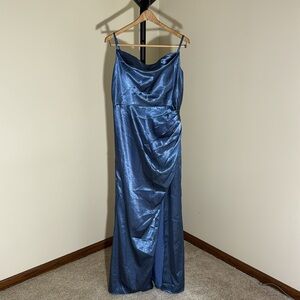 JJs House Elegant Blue Satin Gown